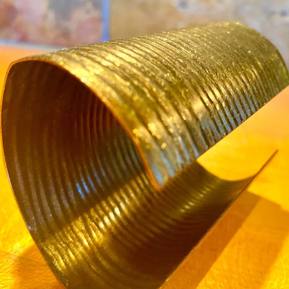 Vintage Studded Red Turquoise Brass Boho Statement Cuff - Picture 9 of 11